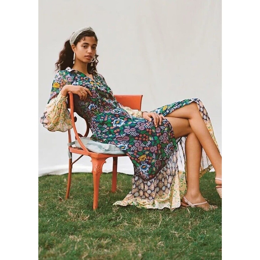 Anthropologie Floral Maxi Dress - Multicolor